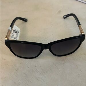 Solvari Black Sunglasses with Gold Accents NWT
